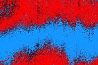 Kırmızı ve mavi renkli grungy duvar, desenli arka plan