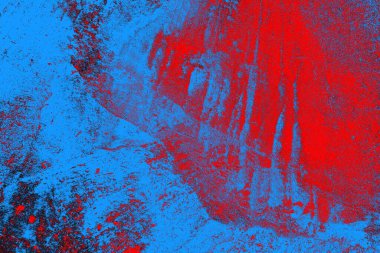 Kırmızı ve mavi renkli grungy duvar, desenli arka plan