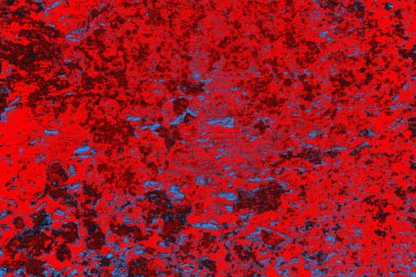 Kırmızı ve mavi renkli grungy duvar, desenli arka plan