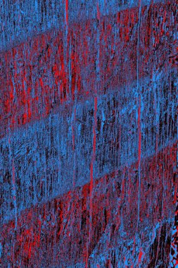 Kırmızı ve mavi renkli grungy duvar, desenli arka plan