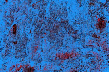 Kırmızı ve mavi renkli grungy duvar, desenli arka plan