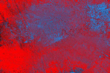 Kırmızı ve mavi renkli grungy duvar, desenli arka plan