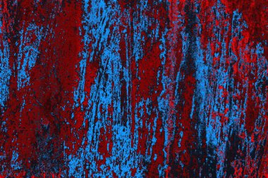 Kırmızı ve mavi renkli grungy duvar, desenli arka plan