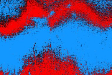 Kırmızı ve mavi renkli grungy duvar, desenli arka plan