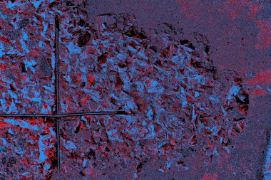 Kırmızı ve mavi renkli grungy duvar, desenli arka plan