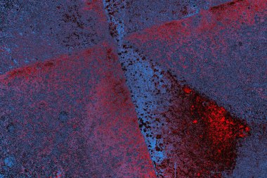 Kırmızı ve mavi renkli grungy duvar, desenli arka plan