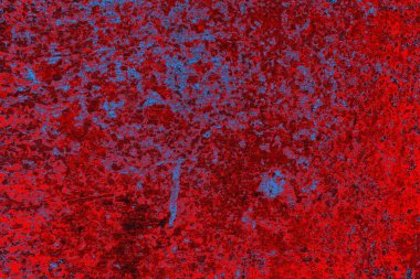 Kırmızı ve mavi renkli grungy duvar, desenli arka plan