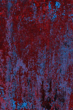 Kırmızı ve mavi renkli grungy duvar, desenli arka plan