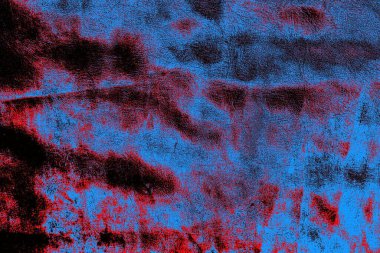 Kırmızı ve mavi renkli grungy duvar, desenli arka plan