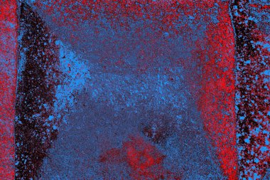 Kırmızı ve mavi renkli grungy duvar, desenli arka plan