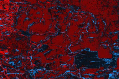 Kırmızı ve mavi renkli grungy duvar, desenli arka plan