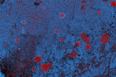 Kırmızı ve mavi renkli grungy duvar, desenli arka plan