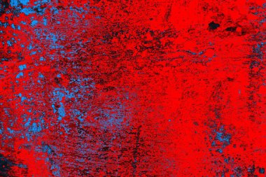 Kırmızı ve mavi renkli grungy duvar, desenli arka plan