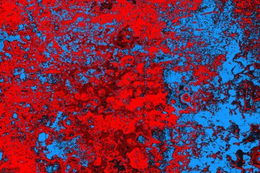 Kırmızı ve mavi renkli grungy duvar, desenli arka plan