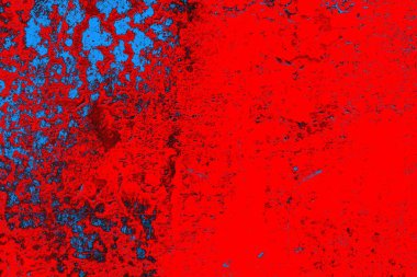 Kırmızı ve mavi renkli grungy duvar, desenli arka plan