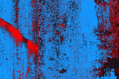 Kırmızı ve mavi renkli grungy duvar, desenli arka plan