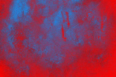 Kırmızı ve mavi renkli grungy duvar, desenli arka plan