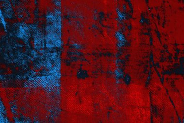 Kırmızı ve mavi renkli grungy duvar, desenli arka plan