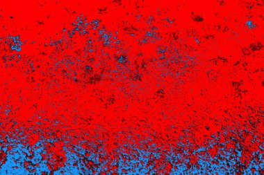 Kırmızı ve mavi renkli grungy duvar, desenli arka plan