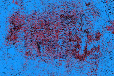 Kırmızı ve mavi renkli grungy duvar, desenli arka plan