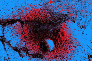 Kırmızı ve mavi renkli grungy duvar, desenli arka plan