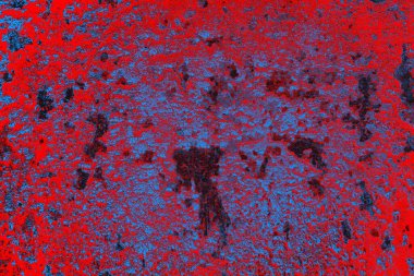 Kırmızı ve mavi renkli grungy duvar, desenli arka plan