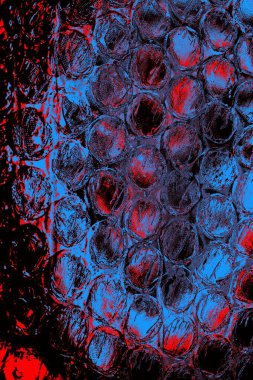 Kırmızı ve mavi renkli grungy duvar, desenli arka plan