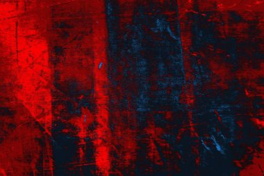 Kırmızı ve mavi renkli grungy duvar, desenli arka plan