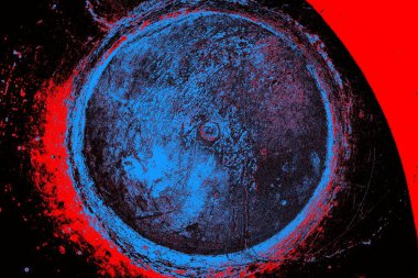 Kırmızı ve mavi renkli grungy duvar, desenli arka plan