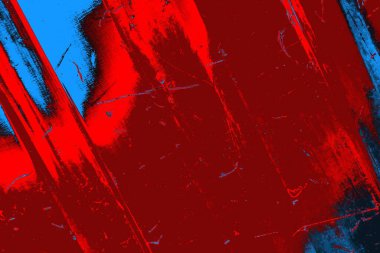 Kırmızı ve mavi renkli grungy duvar, desenli arka plan