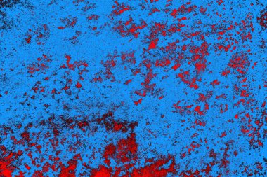 Kırmızı ve mavi renkli grungy duvar, desenli arka plan