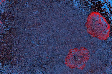 Kırmızı ve mavi renkli grungy duvar, desenli arka plan