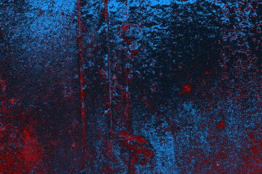 Kırmızı ve mavi renkli grungy duvar, desenli arka plan