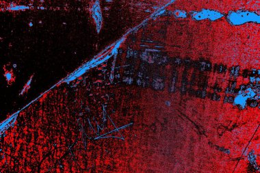 Kırmızı ve mavi renkli grungy duvar, desenli arka plan