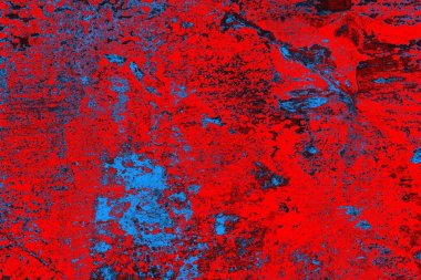 Kırmızı ve mavi renkli grungy duvar, desenli arka plan