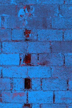 Kırmızı ve mavi renkli grungy duvar, desenli arka plan