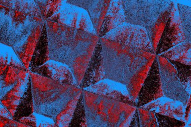 Kırmızı ve mavi renkli grungy duvar, desenli arka plan