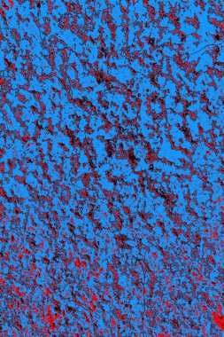 Kırmızı ve mavi renkli grungy duvar, desenli arka plan