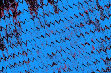 Kırmızı ve mavi renkli grungy duvar, desenli arka plan