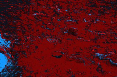 Kırmızı ve mavi renkli grungy duvar, desenli arka plan