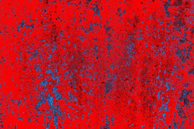 Kırmızı ve mavi renkli grungy duvar, desenli arka plan