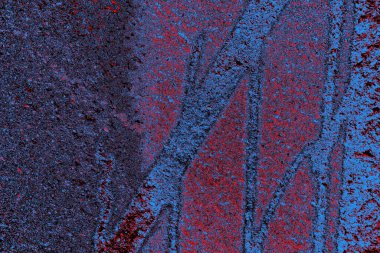 Kırmızı ve mavi renkli grungy duvar, desenli arka plan