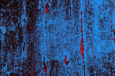 Kırmızı ve mavi renkli grungy duvar, desenli arka plan