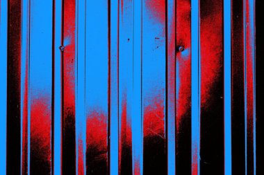 Kırmızı ve mavi renkli grungy duvar, desenli arka plan