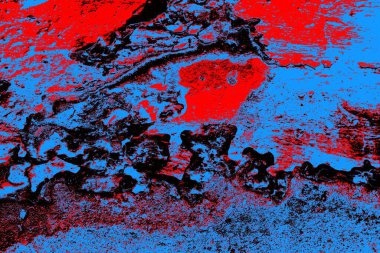 Kırmızı ve mavi renkli grungy duvar, desenli arka plan