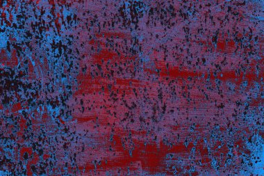 Kırmızı ve mavi renkli grungy duvar, desenli arka plan
