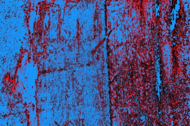 Kırmızı ve mavi renkli grungy duvar, desenli arka plan