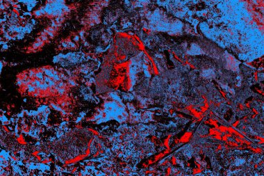 Kırmızı ve mavi renkli grungy duvar, desenli arka plan