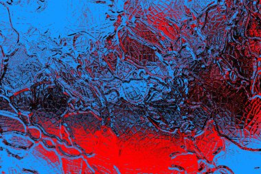 Kırmızı ve mavi renkli grungy duvar, desenli arka plan