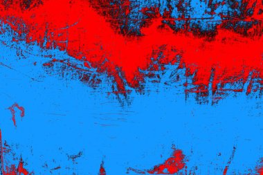 Kırmızı ve mavi renkli grungy duvar, desenli arka plan